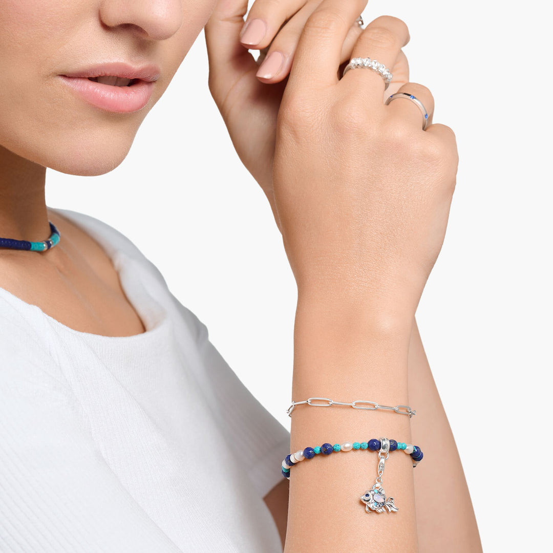 Charm pendant fish with blue stones silver | THOMAS SABO Australia