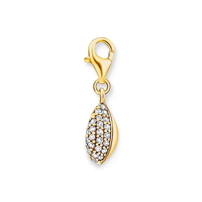 Charm pendant shell with white stones gold | THOMAS SABO Australia