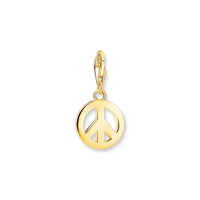 Charm pendant peace with colourful stones gold
