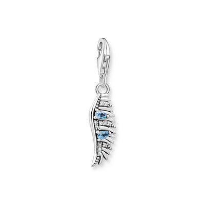 Charm pendant phoenix feather with blue stones silver | THOMAS SABO Australia
