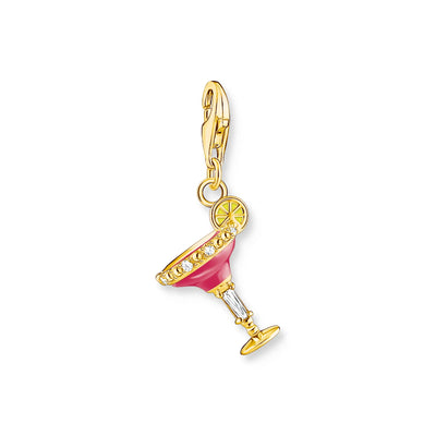 Charm Pendant Pink Cocktail Glass Gold | THOMAS SABO Australia