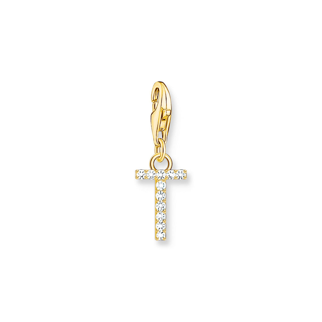 Charm pendant letter T gold plated | THOMAS SABO Australia