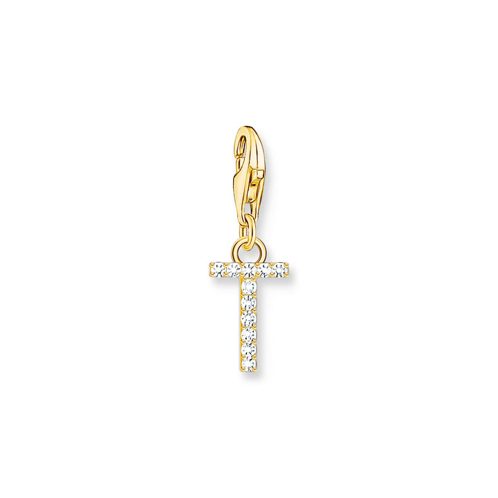 Charm pendant letter T gold plated | THOMAS SABO Australia