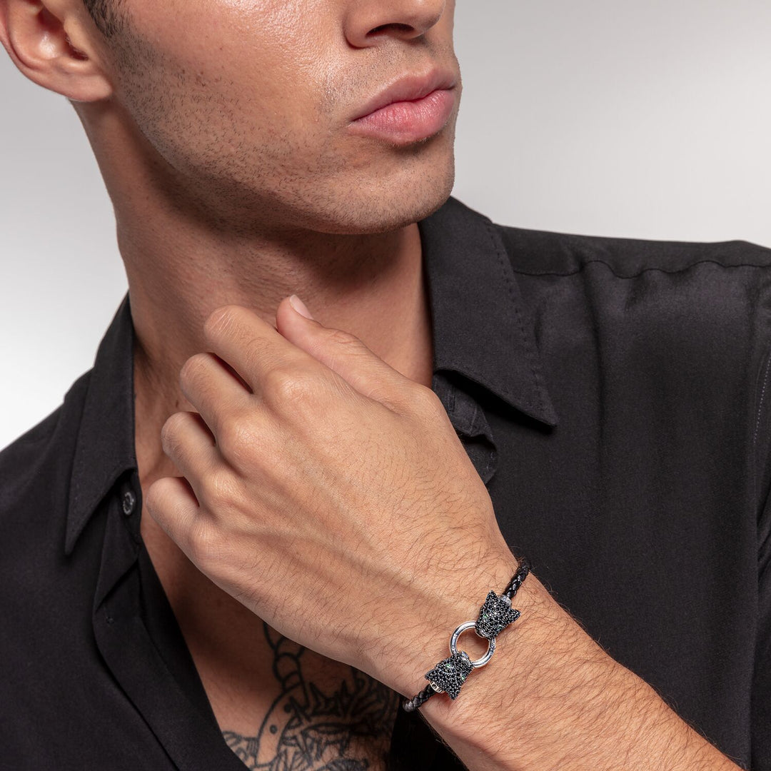 Buy Leather Strap Black Cat by Thomas Sabo online THOMAS SABO