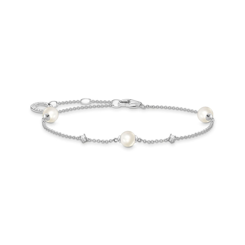 Bracelet pearls and white stones silver | THOMAS SABO Australia
