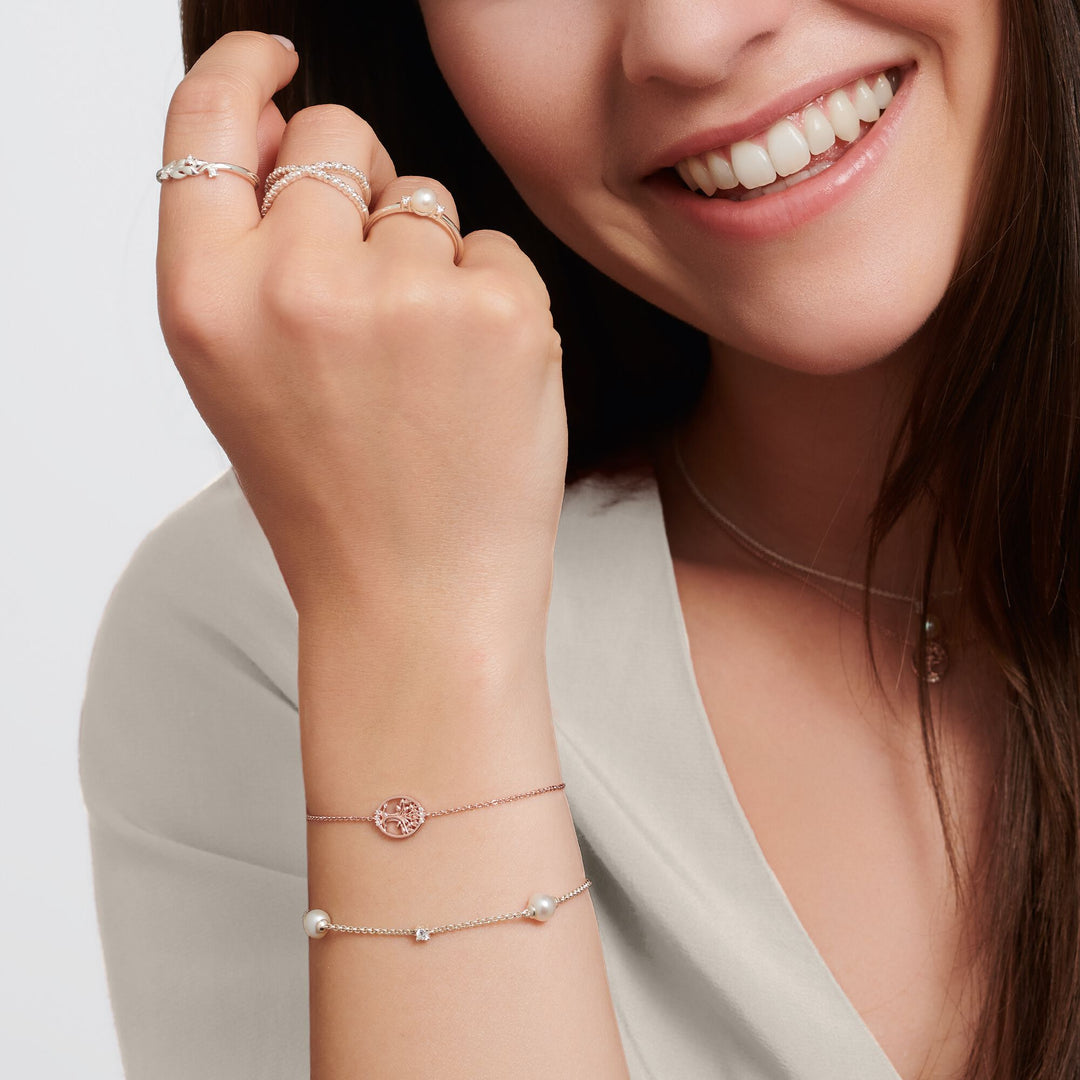Bracelet pearls and white stones silver | THOMAS SABO Australia