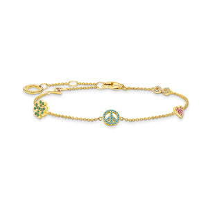Bracelet with symbols multicoloured gold | THOMAS SABO Australia