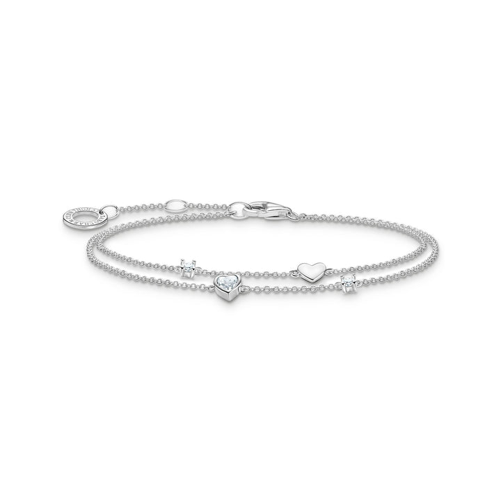 Bracelet with hearts and white stones silver | THOMAS SABO Australia