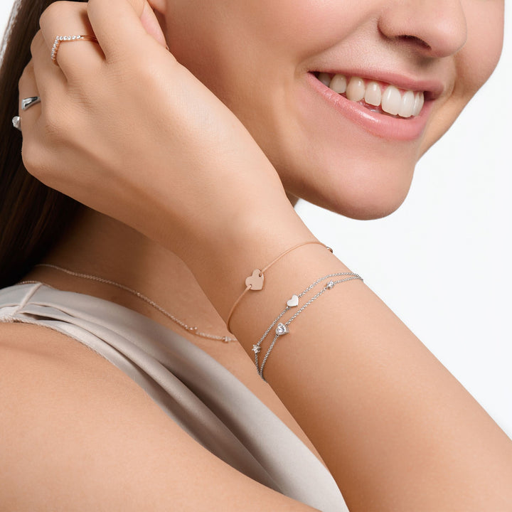 Bracelet with hearts and white stones silver | THOMAS SABO Australia