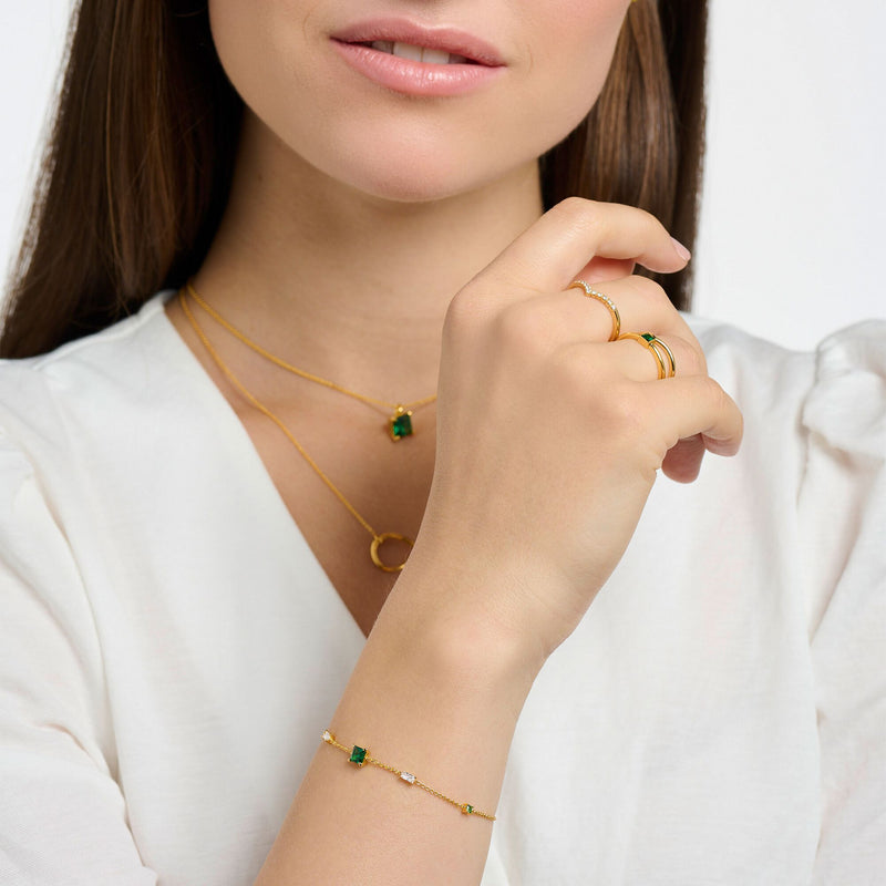 Bracelet with green and white stones gold | THOMAS SABO Australia