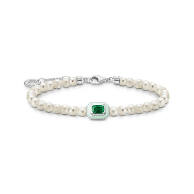Bracelet Pearls With Green Stone | THOMAS SABO Australia