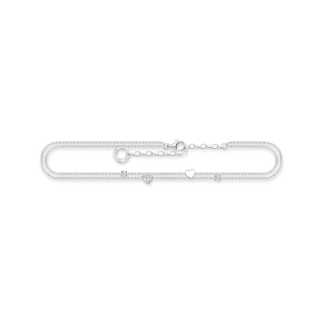 Anklet with hearts and white stones silver | THOMAS SABO Australia