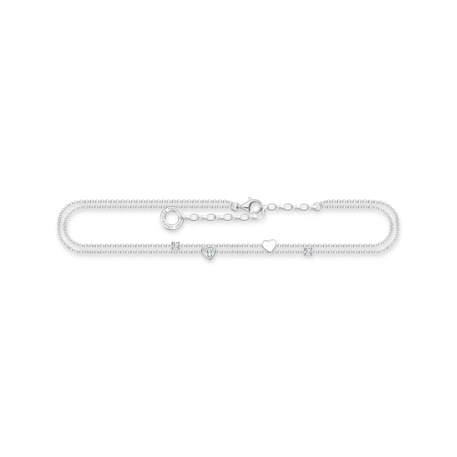 Anklet with hearts and white stones silver | THOMAS SABO Australia
