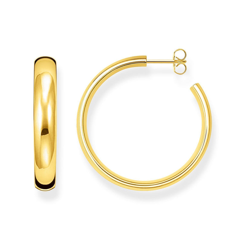 Medium Chunky Hoop Earrings Gold Plated