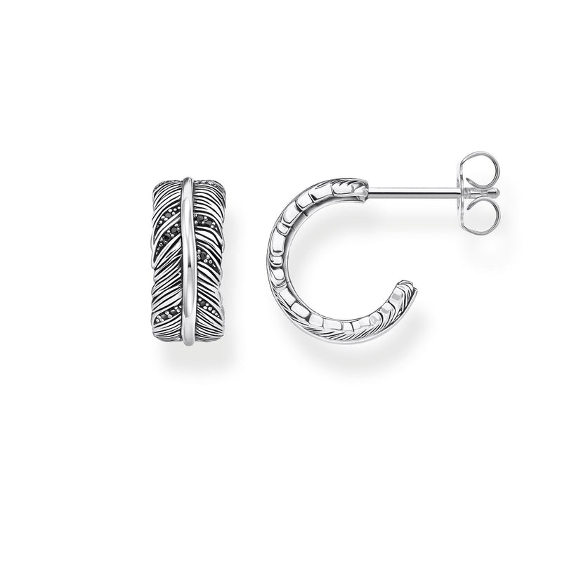 Hoop Earrings Feather | Thomas Sabo