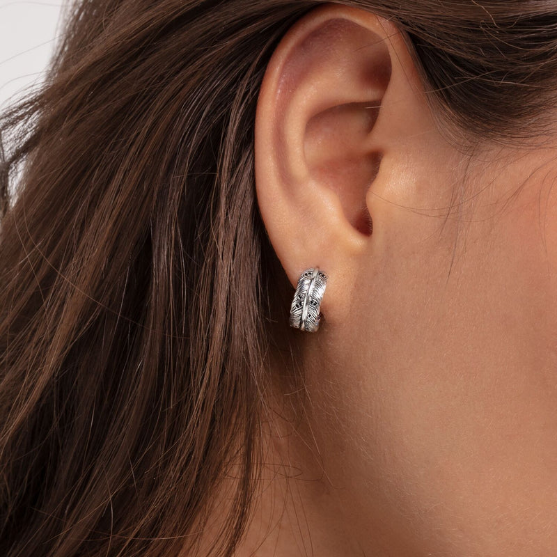 Hoop Earrings Feather | Thomas Sabo
