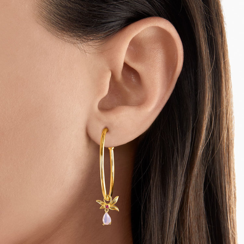 Hoop Earrings Flower Gold | THOMAS SABO Australia