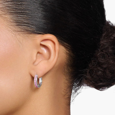 Heritage Pink And Silver Hoop Earrings | THOMAS SABO Australia