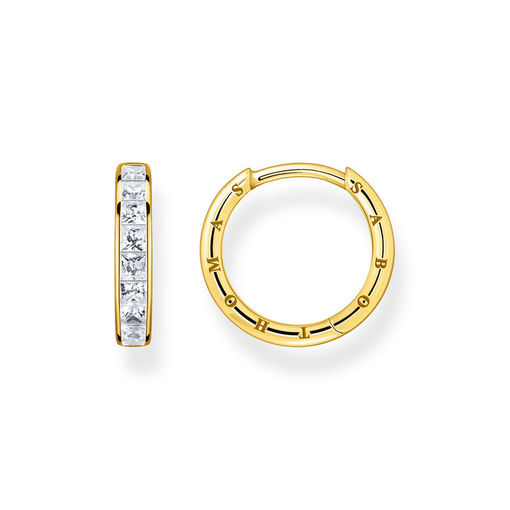 Hoop earrings white stones pavé gold | THOMAS SABO Australia