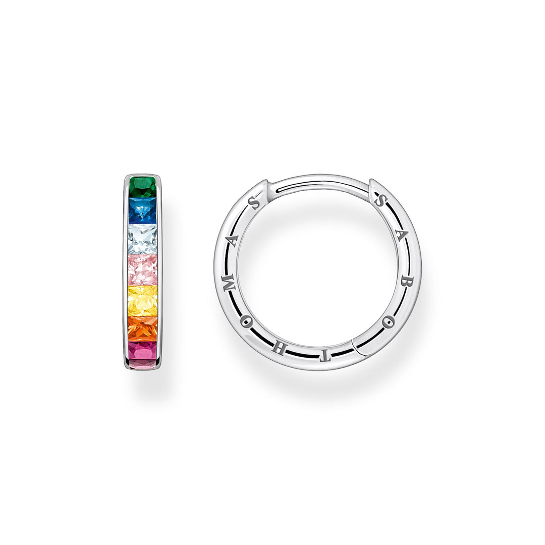 Hoop earrings colourful stones pavé silver | THOMAS SABO Australia
