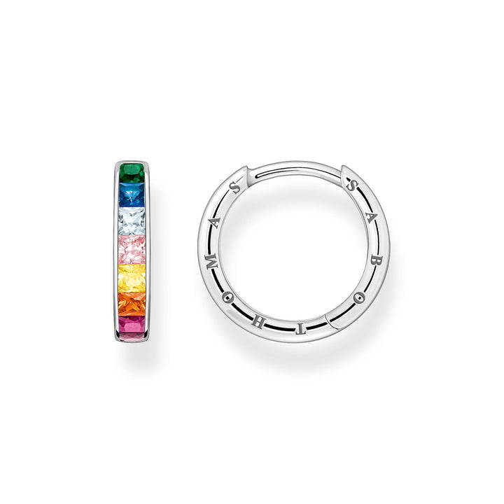 Hoop earrings colourful stones pavé silver | THOMAS SABO Australia