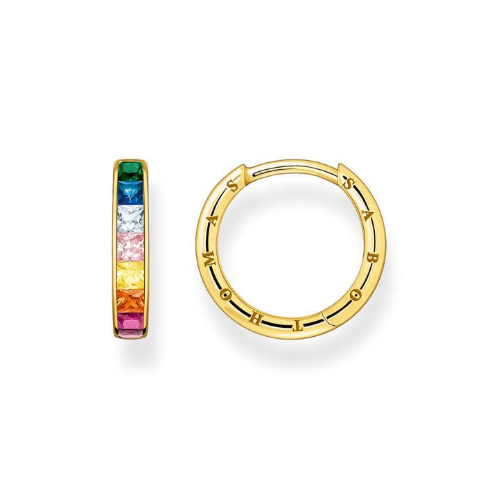 Hoop earrings colourful stones pavé gold | THOMAS SABO Australia