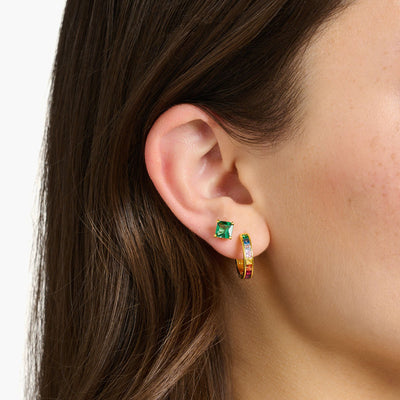 Hoop earrings colourful stones pavé gold | THOMAS SABO Australia