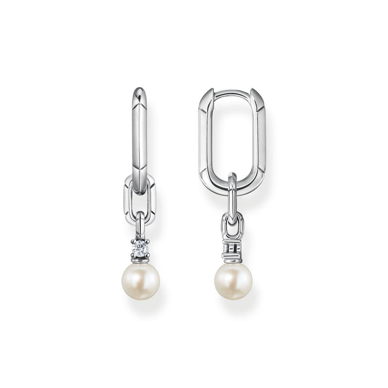 Hoop earrings links with pearl silver | THOMAS SABO Australia