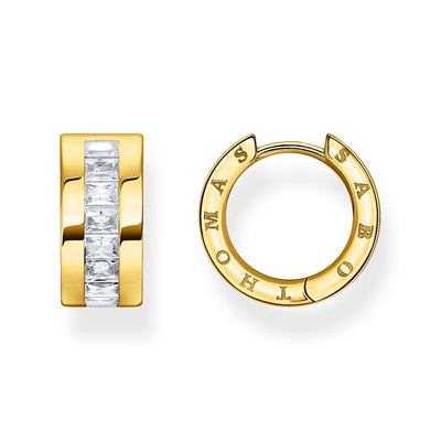 Hoop earrings white stones pavé gold | THOMAS SABO Australia