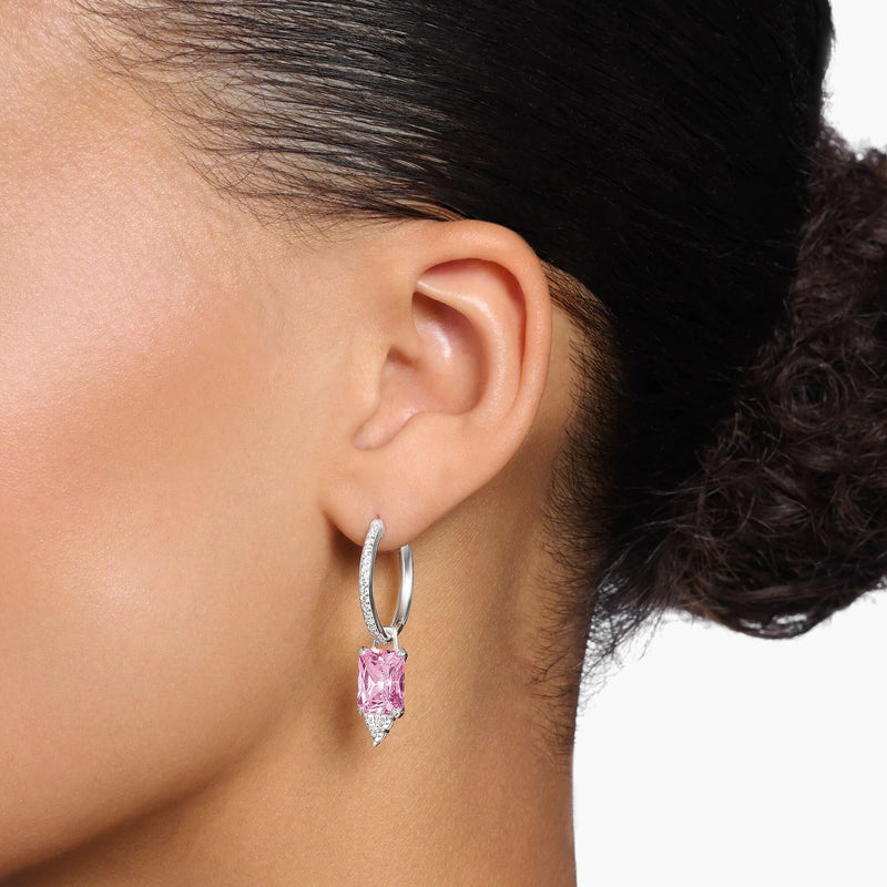 Heritage Pink Stone Hoop Earrings | THOMAS SABO Australia