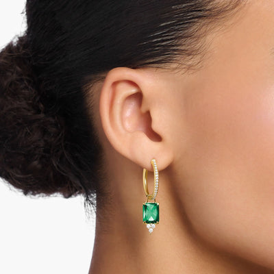 Heritage Green Stone Gold Hoop Earrings | THOMAS SABO Australia