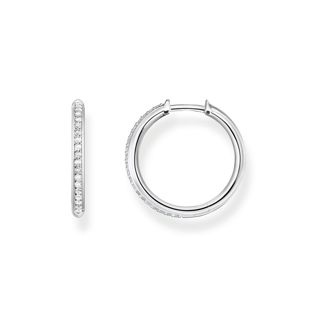 Hoop earrings white stones pavé silver | THOMAS SABO Australia