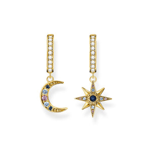 Hoop earrings royalty star & moon - gold | THOMAS SABO Australia