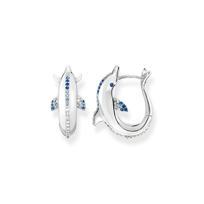 Hoop earrings dolphin with blue stones | THOMAS SABO Australia