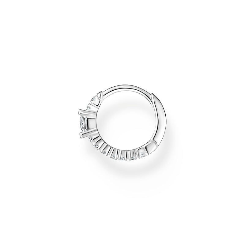Single hoop earring with white stones silver | THOMAS SABO Australia
