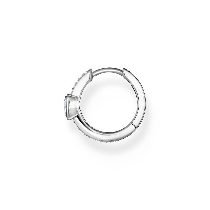 Single hoop earring with heart and white stones silver | THOMAS SABO Australia