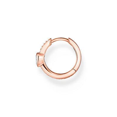 Single hoop earring with heart and white stones rose gold | THOMAS SABO Australia