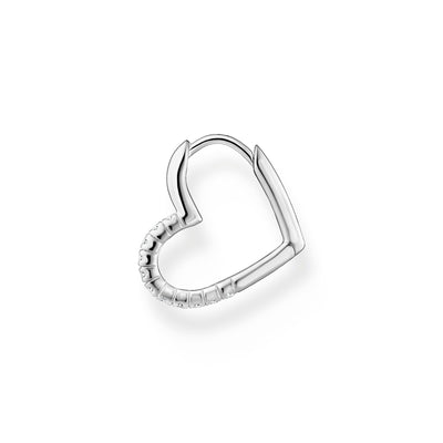 Single hoop earring heart with white stones silver | THOMAS SABO Australia