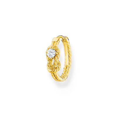 Single hoop earring rope with knot gold | THOMAS SABO Australia