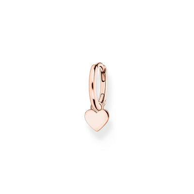 Single hoop earring with heart pendant rose gold | THOMAS SABO Australia