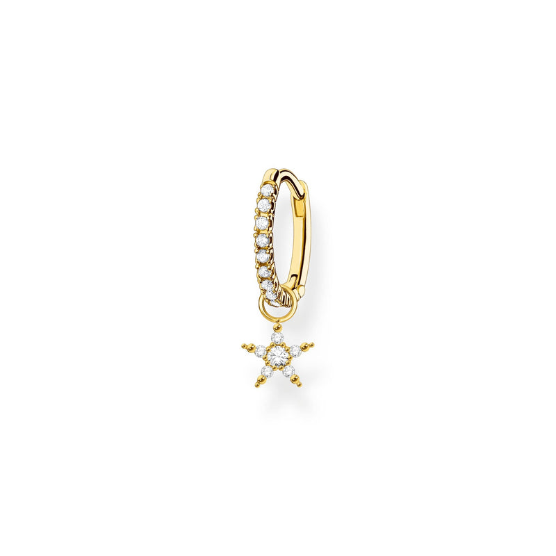 Single hoop earring with star pendant gold | THOMAS SABO Australia
