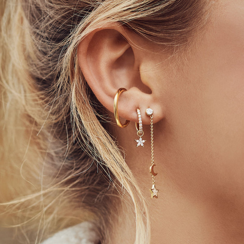 Single hoop earring with star pendant gold | THOMAS SABO Australia