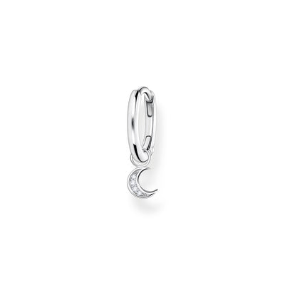 Single hoop earring with moon pendant silver | THOMAS SABO Australia