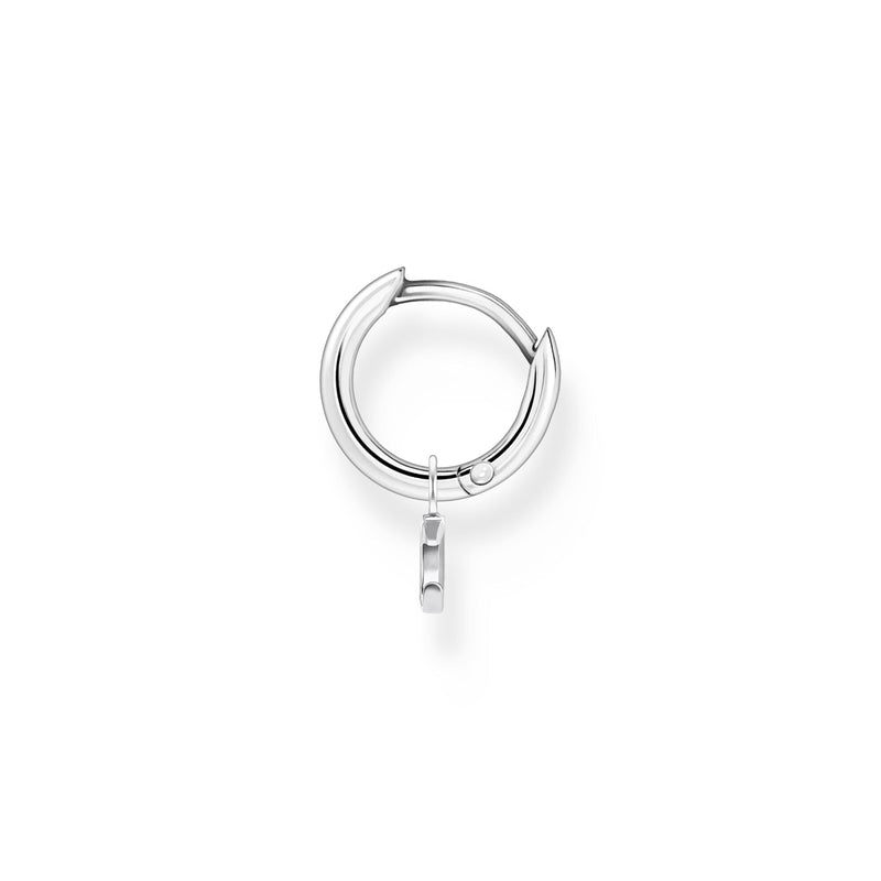 Single hoop earring with moon pendant silver | THOMAS SABO Australia