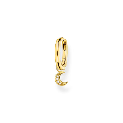 Single hoop earring with moon pendant gold | THOMAS SABO Australia