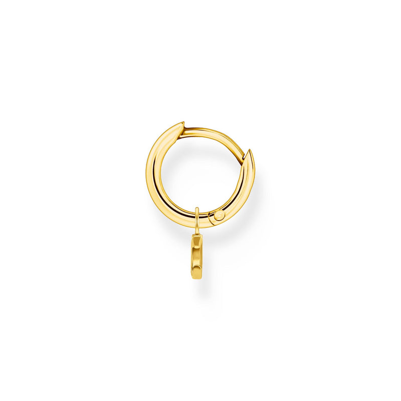 Single hoop earring with moon pendant gold | THOMAS SABO Australia