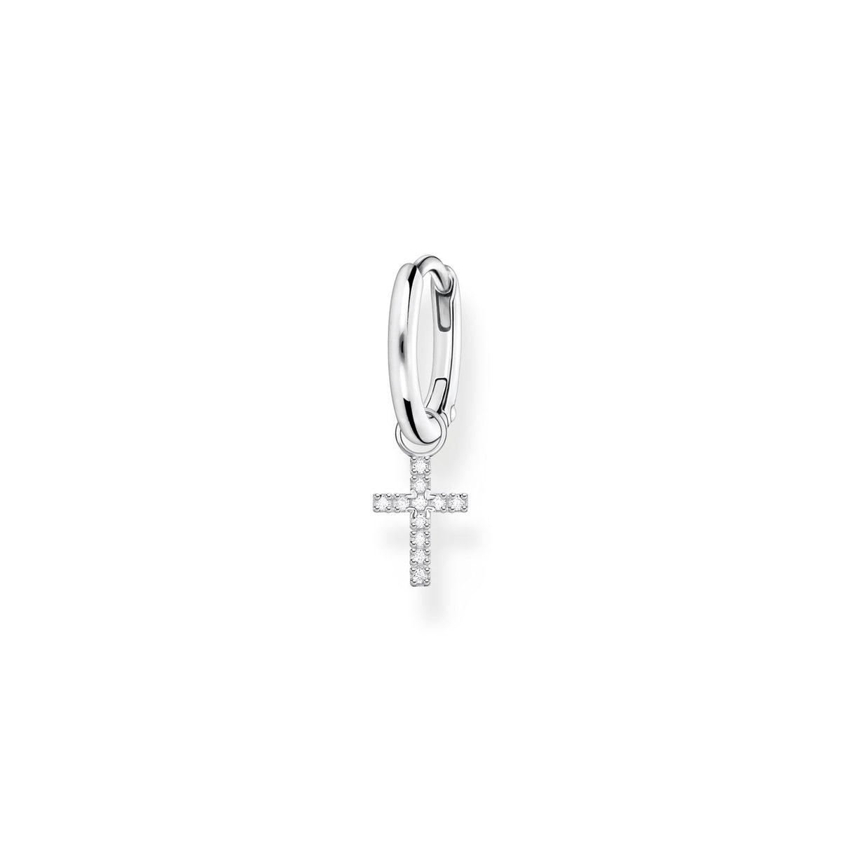 Single hoop earring with cross prendant silver | THOMAS SABO Australia
