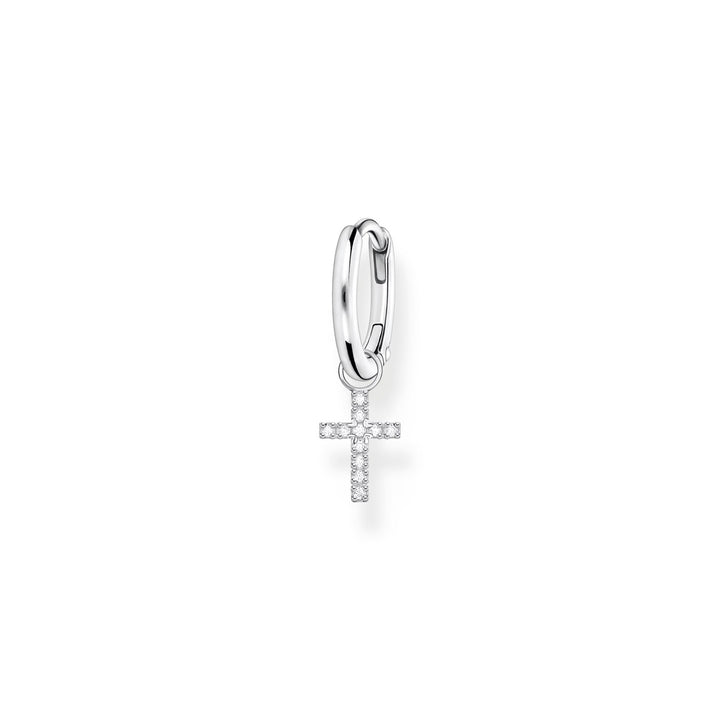 Single hoop earring with cross prendant silver | THOMAS SABO Australia
