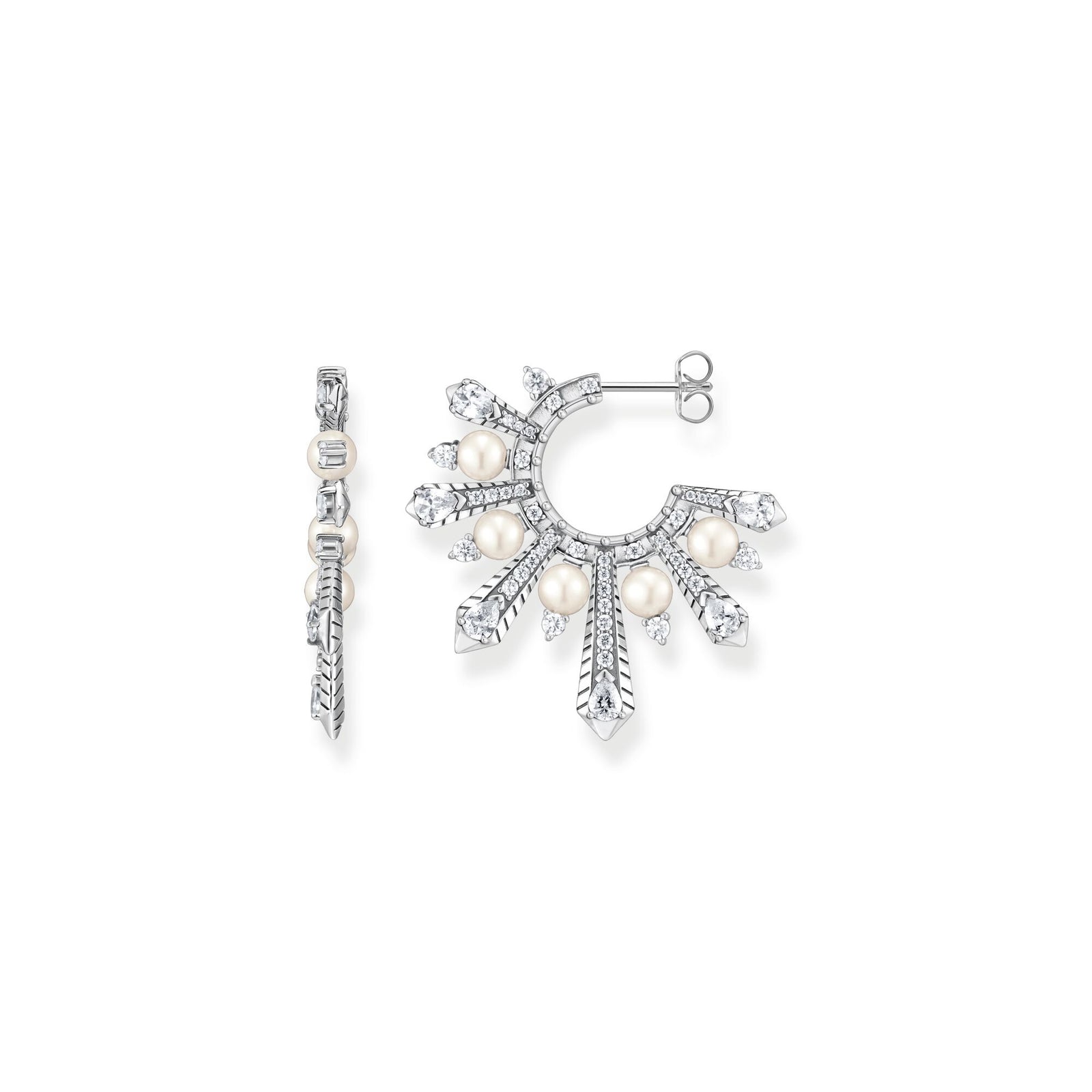 Hoop earrings with winter sun rays silver | THOMAS SABO Australia
