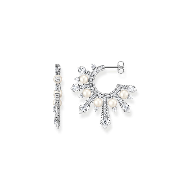 Hoop earrings with winter sun rays silver | THOMAS SABO Australia